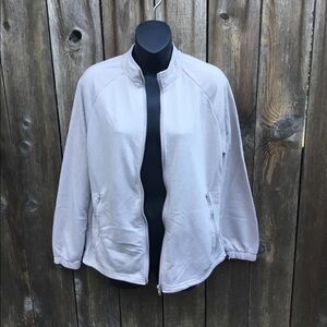 Kay Unger tan zip up jacket